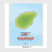 Hainan China Map Aufkleber (Blatt)