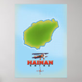 Hainan China Map Poster (Vorne)