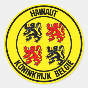 Hainaut Round Emblem Runder Aufkleber