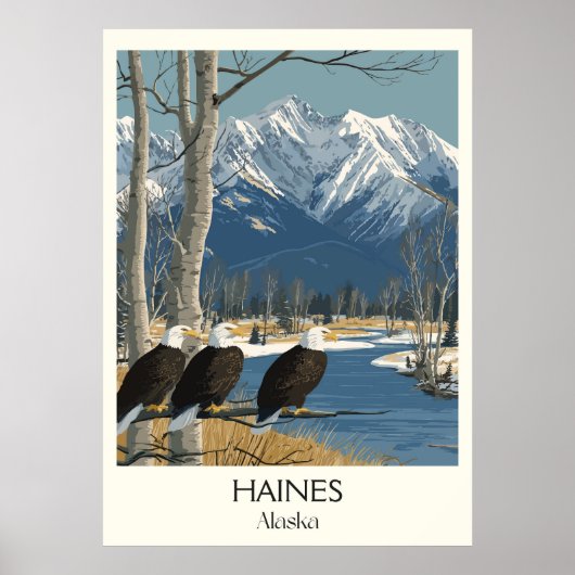 Haines Alaska Adler Schneeberge Poster (Vorne)