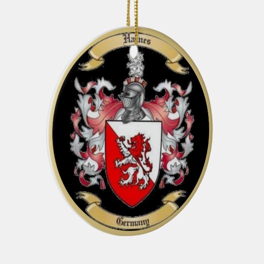 Haines Familienwappen * Keramik Ornament (Rechts)