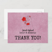 Hair and Make-up danke Postkarte (Vorne/Hinten)