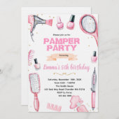 Hair and Nails pamper party invitation Einladung (Vorne/Hinten)