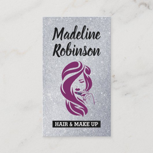 Hair Beauty Face | GLITZER | QR-Code Terminkarte (Vorderseite)