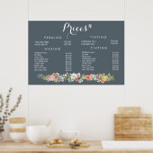 Hair Beauty Salon Beautician Menu Price Poster (Küche)