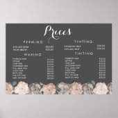 Hair Beauty Salon Beautician Menu Price Poster (Vorne)
