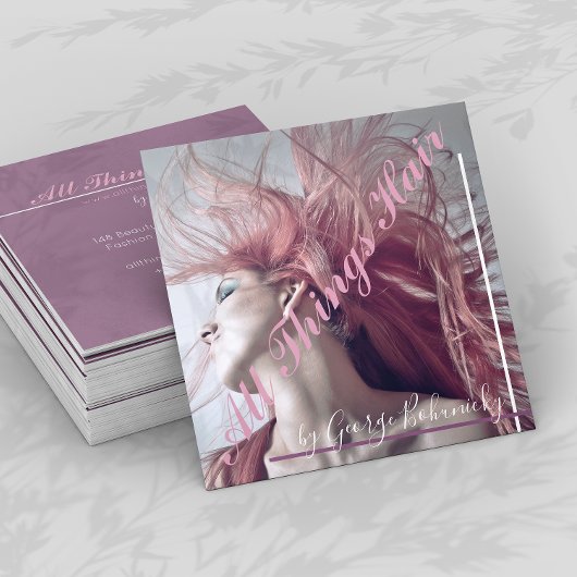Hair Blown Hair Stylist Business Card Quadratische Visitenkarte