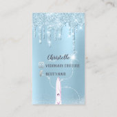 Hair Blue Tropfens Glitzer Coiffure Lila Scheren Visitenkarte (Rückseite)