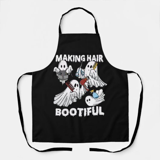 Hair Bootiful Funny Beängstigend Ghost Friseur Schürze (Vorderseite)