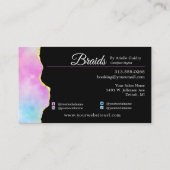 Hair Braid Salon Holographic Gold Visitenkarte (Rückseite)