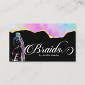 Hair Braid Salon Holographic Gold Visitenkarte (Vorderseite)