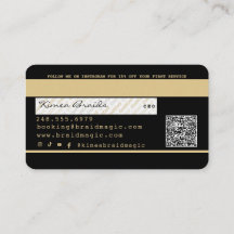 Hair Braider Braiding Salon Black & Gold Credit Bu