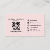 Hair Braider Business Card with Photo and QR Code Visitenkarte (Rückseite)