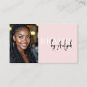 Hair Braider Business Card with Photo and QR Code Visitenkarte (Vorderseite)