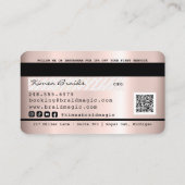 Hair Braider Rose Gold Blush Salon Kreditkarte Visitenkarte (Rückseite)