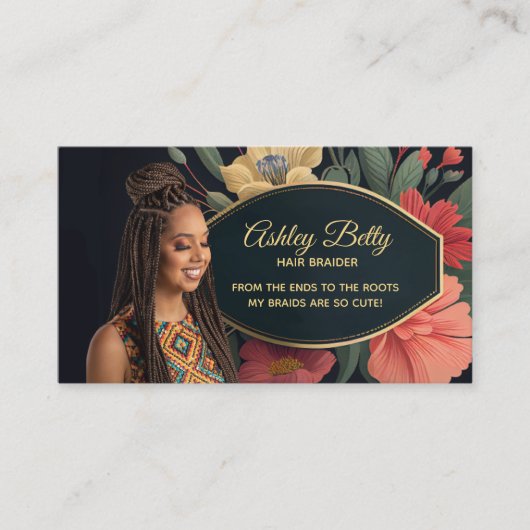 Hair Braider Slogans Business Cards Visitenkarte (Vorderseite)