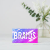 Hair Braiding Bold Typografie Holografie Visitenkarte (Stehend Vorderseite)