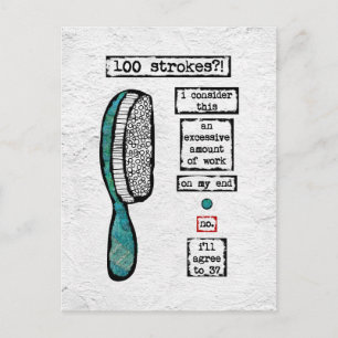 Hair Brush Contract Postcard - Funny Beauty Postkarte