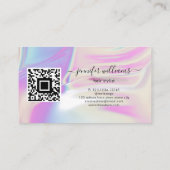 Hair Button Stilvoll Moderne Holographic Hair Styl Visitenkarte (Rückseite)