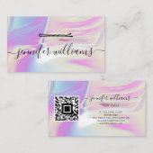 Hair Button Stilvoll Moderne Holographic Hair Styl Visitenkarte (Vorne/Hinten)