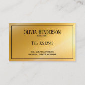 Hair by Typografy Golden Visitenkarte (Rückseite)