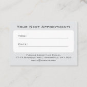 Hair Clinic Terminationskarte Visitenkarte (Rückseite)