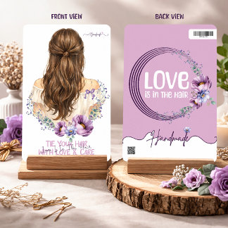 Hair Clip & Scrunchie Display Card  Floral Boutiqe Feiertagskarte