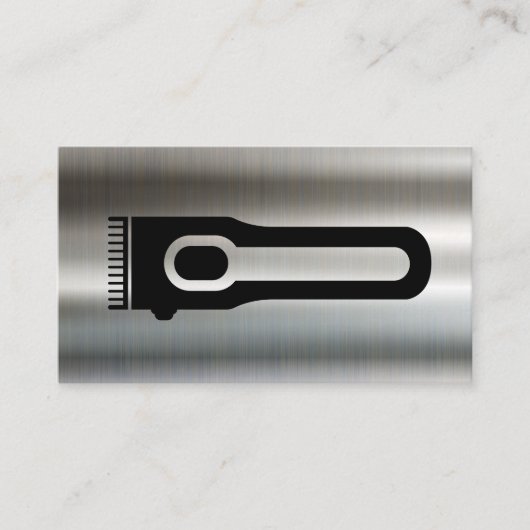 Hair Clipper | Barber | Metallischer Hintergrund Visitenkarte (Vorderseite)