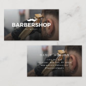 Hair Clipper Foto mit dem Logo "Mustache" Barbersh Visitenkarte (Vorne/Hinten)
