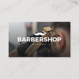 Hair Clipper Foto mit dem Logo "Mustache" Barbersh Visitenkarte
