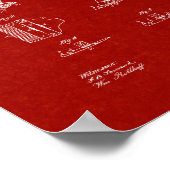 Hair Clipper Patent - Burgund Red Poster (Ecke)