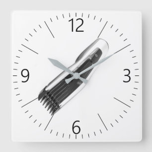 Hair clipper quadratische wanduhr