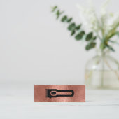 Hair Clipper | Stylist | Rose Gold Foil Mini Visitenkarte (Stehend Vorderseite)