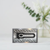 Hair Clippers | Barber Muster | Metallgrenze Visitenkarte (Stehend Vorderseite)