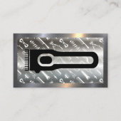 Hair Clippers | Barber Muster | Metallgrenze Visitenkarte (Vorderseite)