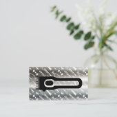 Hair Clippers | Barber Pattern | Metallic Visitenkarte (Stehend Vorderseite)