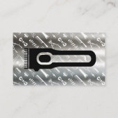 Hair Clippers | Barber Pattern | Metallic Visitenkarte (Vorderseite)