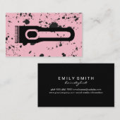 Hair Clippers-Logo | Spritzer Tinte Visitenkarte (Vorne/Hinten)