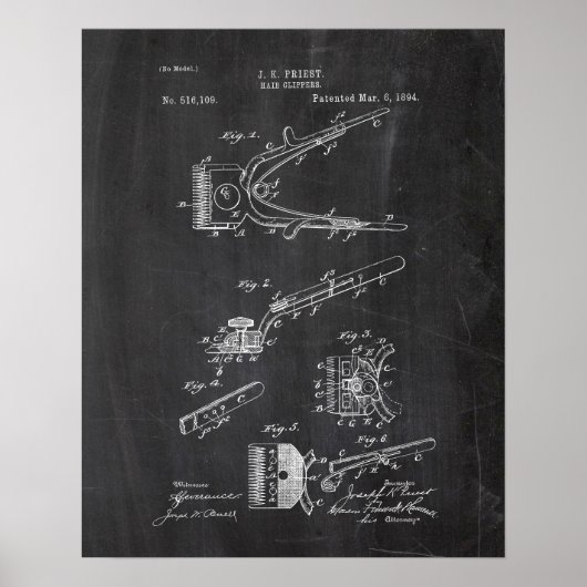 Hair Clippers Patent Poster (Vorne)