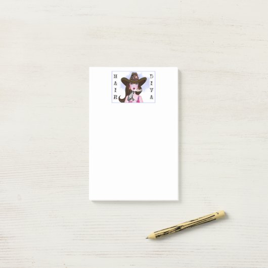 ‚Hair DIVA‘ Post-it Klebezettel (Auf Schreibtisch)