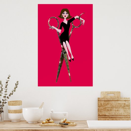 "Hair Diva" /Wth Bckgr Farbe Poster (Küche)