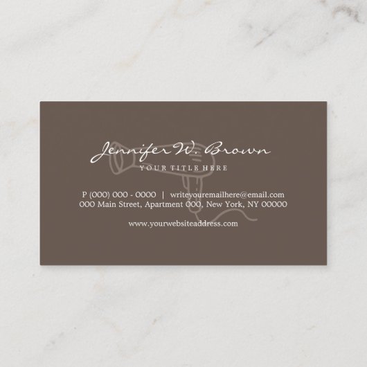 Hair Dresser Salon Stylist Visitenkarte (Rückseite)