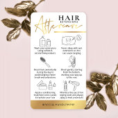 Hair Extensions Care Guide White & Gold Friseur Visitenkarte