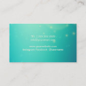 Hair & Eyelash Extensions Modernes Gold & Aquamari Visitenkarte (Rückseite)