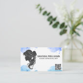 Hair Flows Gray Graphic | QR-Code Terminkarte (Stehend Vorderseite)