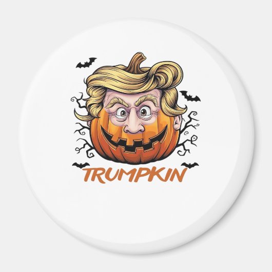 Hair Funny Pumpkin Halloween Boo - Politischer Hum Magnet (Vorne)