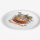 Hair Funny Pumpkin Halloween Boo - Politischer Hum Pappteller (Schrägansicht)