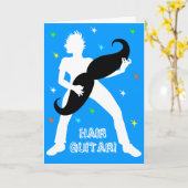 Hair Guitar Birthday Karte (Gelbe Blume)