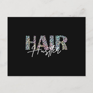 Hair Hustler Friseur Leo Print bunt Postkarte