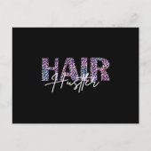 Hair Hustler Friseur Leo Print pink Postkarte (Vorderseite)